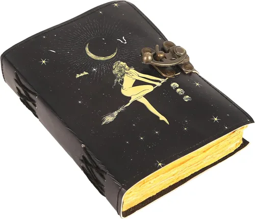 Vista 23 de Book of Spells - Diario encuadernado en cuero con papel de borde irregular, grimorio, diario impreso del Tercer Ojo, suministros de brujería