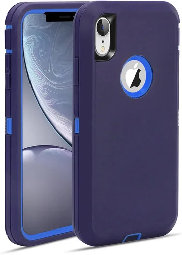 Vista 13 de MAXCURY Funda para iPhone XR, funda protectora de cuerpo completo resistente con absorción de golpes para iPhone 10R, parachoques de PC duro +