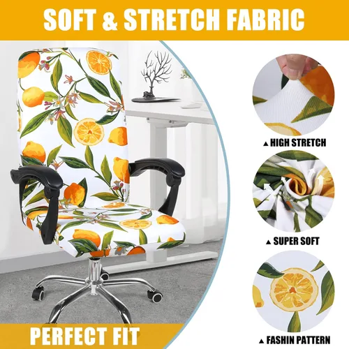 Vista 43 de Smiry fundas elásticas estampadas para silla de oficina de computadora, fundas universales para sillas giratorias de escritorio, extraíbles