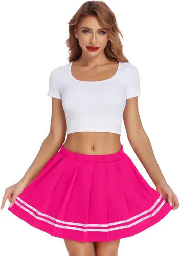 Vista 5 de Avidlove Falda plisada para mujer, uniforme escolar, minifalda plisada para animar
