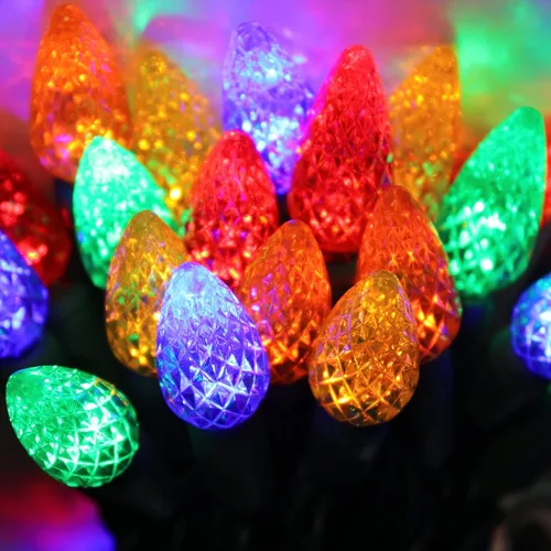 Vista 6 de Dazzle Bright C6 - Luces de Navidad a pilas, paquete de 2 unidades en total de 100 LED de 34 pies, luces multicolor con 8 modos, decoraciones
