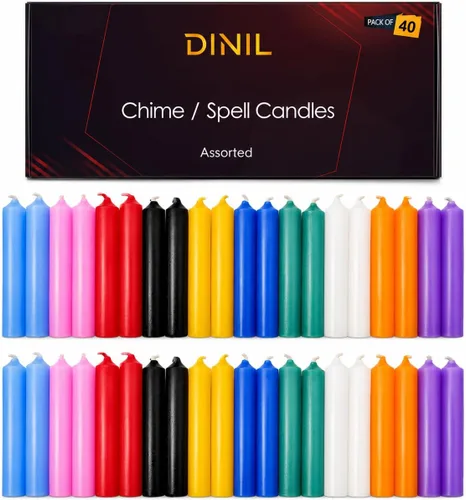 Vista 21 de Dinil Velas de hechizo surtidas, paquete de 100 velas sin perfume de 4 10 colores surtidos