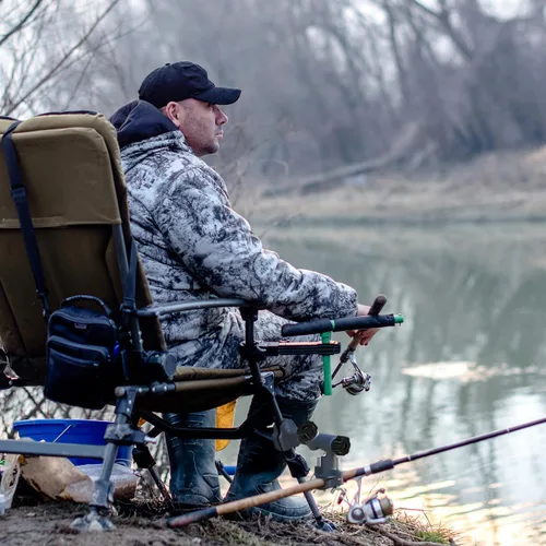 Vista 8 de Silla de pesca ajustable con soporte para bandeja de cebo, material ABS, montaje en cubierta, silla, balcón o patio al aire libre para sombrilla