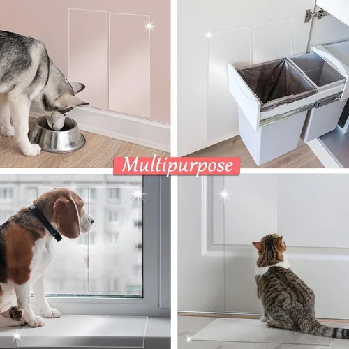 Vista 3 de Protector de puerta contra arañazos de perros, protector de vinilo transparente para puerta de perro resistente antigarras para muebles de ventana