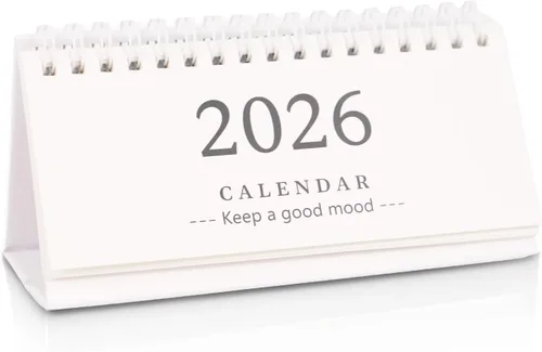 Vista 9 de Koqye Calendario de escritorio pequeño 2025-2026, de julio de 2025 a diciembre de 2026, calendario de escritorio pequeño con tapa abatible