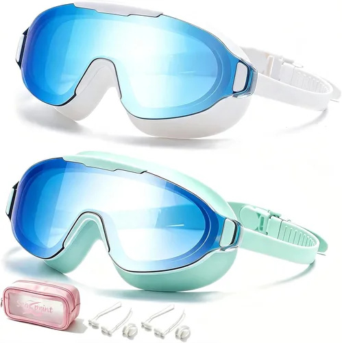 Vista 15 de Gafas de natación, gran angular antivaho y a prueba de fugas UV, gafas de natación de moda para hombres y mujeres