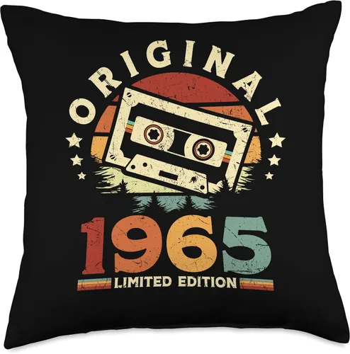 Vista 4 de Retro Limited Edition 1965 Cassette Tape 59th Birthday Throw Pillow