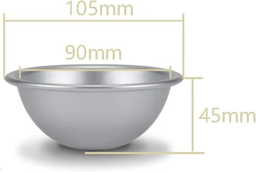 Vista 5 de Fydun Molde de aluminio para tartas de gasa, 4.1 x 1.8 in, plateado, cúpula, redonda, antiadherente, formal, decorativo