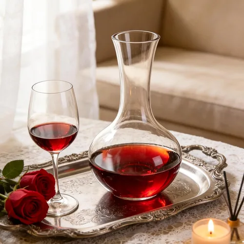 Vista 7 de KAMMAK Decantador, decantador de vino de cristal de 32.1 fl oz, jarra