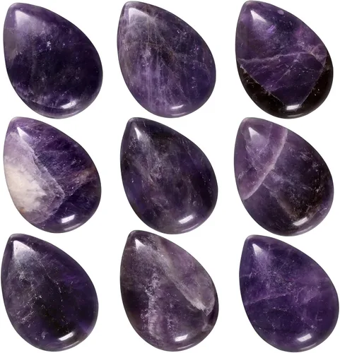 Vista 20 de rockcloud Paquete de 10 piedras planas de cabujón en forma de lágrima para la fabricación de joyas, piedras planas de cristal natural para proyectos