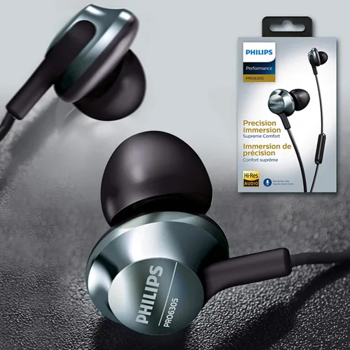 Vista 5 de Philips Auriculares profesionales con cable con micrófono, auriculares de audio de alta resolución con cable, ligeros y cómodos auriculares