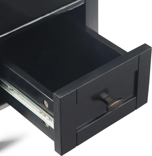 Vista 10 de SIMPLIHOME - Mesa lateral estrecha rectangular Warm Shaker, de madera maciza, de 14 pulgadas de ancho, estilo transicional, color negro, para sala
