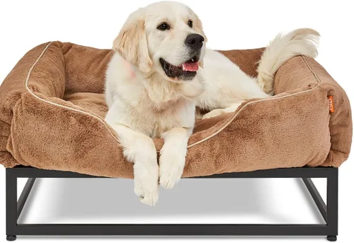 Vista 19 de FUZI Cama elevada para perro, camas elevadas de lujo para perros, funda extraíble y lavable a máquina, cama ortopédica para mascotas para interiores