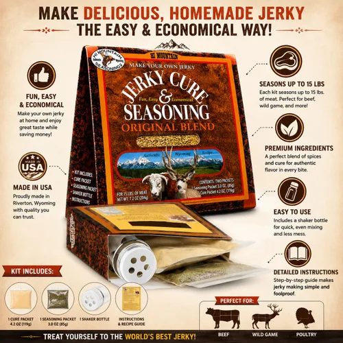 Vista 2 de Hi Mountain ORIGINAL BLEND Jerky Seasoning and Cure Kit Carne de res y Venado
