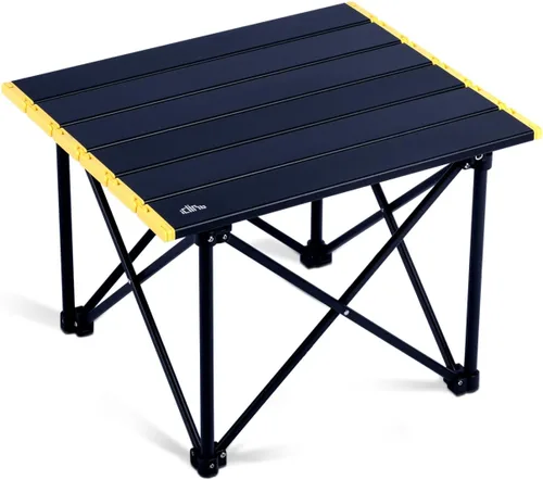Vista 16 de iClimb - Mesa de camping ultraligera y compacta plegable con bolsa de transporte (color negro - L)