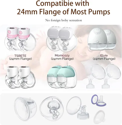 Vista 4 de Inserto de brida de 0.59 pulgadas, 6 piezas, compatible con espectros de brida de 0.59 pulgadas/insertos de brida para Spectra/Momcozy Insertos