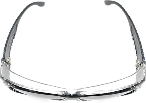 Vista 3 de The Starlet - Gafas de sol rectangulares ovaladas con diamantes de imitación de mariposa y ajuste de 2.165 in