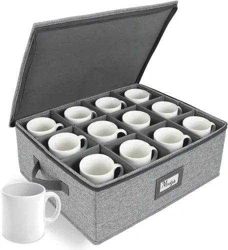 Vista 33 de HOMELUX THEORY 8 piezas de contenedores de almacenamiento de porcelana de carcasa dura, almacenamiento de tazas, copas de vino, utensilios