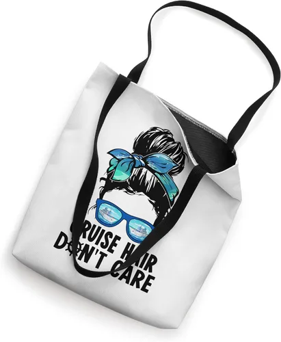 Vista 2 de Cruise Hair Don't Care Messy Bun Ship Cruising Trip Tote Bag