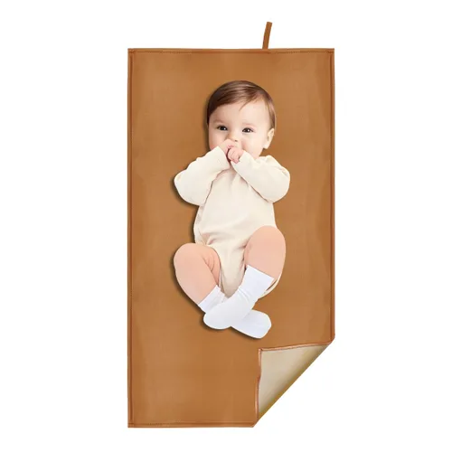 Vista 18 de Cambiador de pañales beige para bebé, cambiador de pañales portátil para viajes o casa, esterilla limpiable que cabe perfectamente en la bolsa