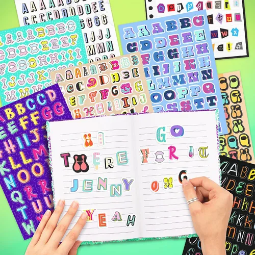 Vista 4 de Fashion Angels Más de 2,000 cuadernos de calcomanías del alfabeto, incluye divertidas y coloridas calcomanías de letras para manualidades, ideal