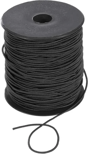 Vista 6 de uxcell Cordón elástico de 0.039 pulgadas para hacer joyas, collares, pulseras, cuentas, 109 yardas, color negro