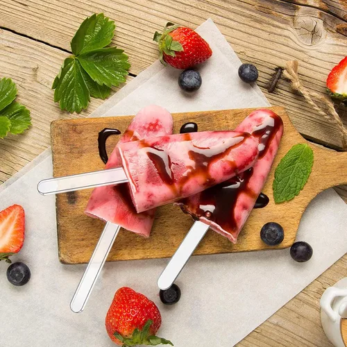 Vista 5 de Palitos acrílicos para tartas – Palitos de crema reutilizables para helados y dulces (50 piezas)
