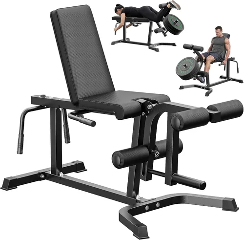 Vista 12 de PAPABABE Leg Extension and Curl Machine, Adjustable Leg Machine, Seated Leg Extension and Lying Leg Curl Machine, Lower Body Workout Equipment for