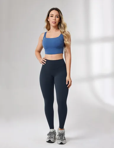 Vista 5 de UNISSU Leggings de entrenamiento de cintura alta sin costura frontal para mujer, pantalones de yoga suaves para gimnasio, mallas atléticas - 25