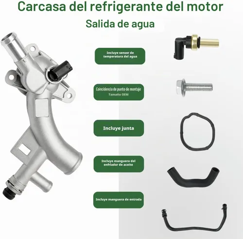 Vista 2 de Kit de salida de agua de carcasa de refrigerante de motor de aluminio
