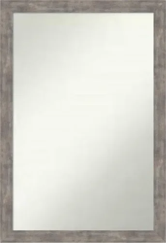 Vista 75 de Amanti Art Silver Bathroom Mirror for Over Sink, 26x45 Custom Made Marred Pewter Rectangle Vanity Mirror, Oversize Casual Wood Frame, Hangs Estaño