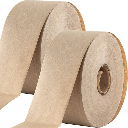 Vista 7 de Cinta ultra duradera activada por agua para un embalaje seguro. La cinta de goma kraft marrón de 2.75 pulgadas y 450 pies proporciona adhesivo