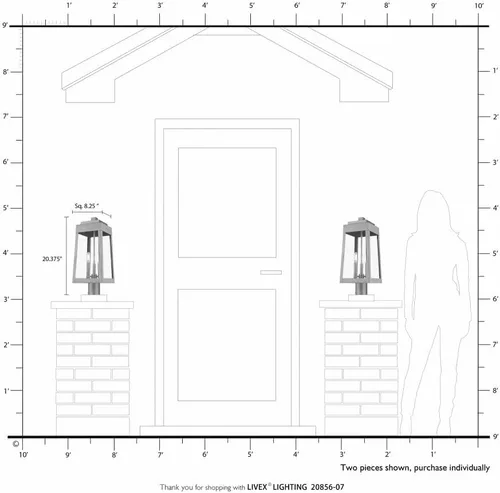Vista 9 de Livex Lighting 20856-07 Oslo - Linterna de poste superior de tres luces para exteriores, acabado de bronce con cristal transparente de 20.38 pulgadas
