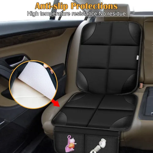 Vista 2 de Meolsaek - Protector de asiento de automóvil para asiento infantil, funda duradera de tela 600D resistente al agua con almohadilla gruesa y respaldo