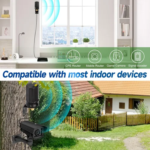 Vista 3 de Bingfu Reemplazo celular de la antena SMA de 7dBi 0.14 oz LTE para el router de la cámara del rastro