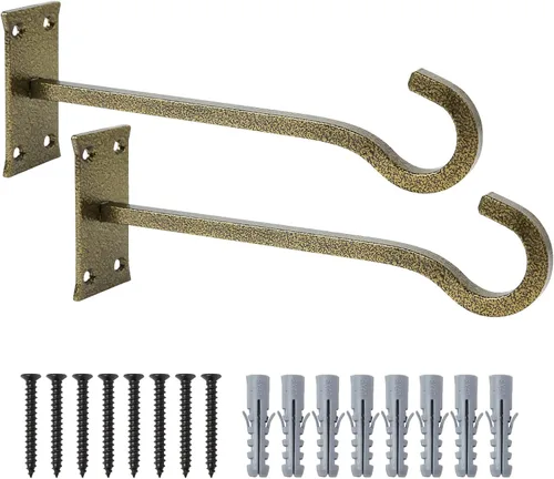 Vista 9 de QIEGL Soporte colgante para plantas de 6 pulgadas, gancho de metal para plantas, gancho de pastor decorativo para colgar linternas, comedero