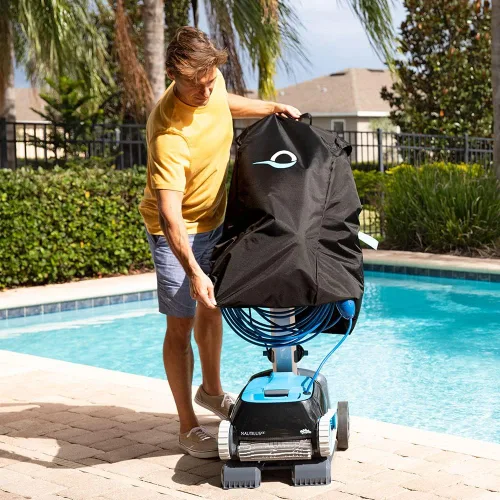 Vista 11 de Dolphin E10 - Aspiradora robótica automática para piscina, cepillo de limpieza activo, acceso a filtros de carga superior, ideal para piscinas sobre
