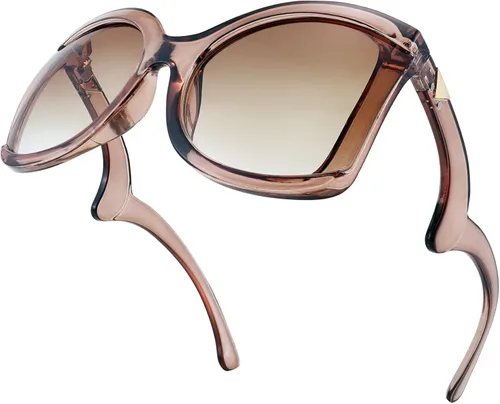 Vista 3 de FEISEDY gran tamaño cuadrado mariposa gafas de sol curvado brazo rizado marco mujeres moda sombras B4035