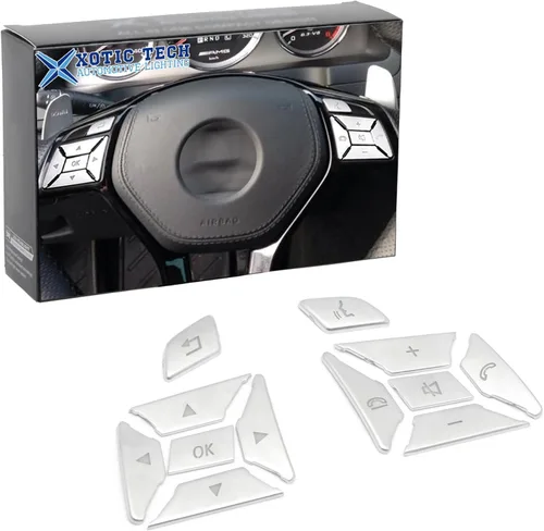 Vista 7 de x xotic tech Auto Interior - 12 cubiertas de botón de control lateral del conductor del automóvil, decoración compatible con Mercedes Clase C W205