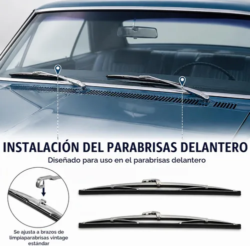 Vista 6 de Par de limpiaparabrisas delantero de acero inoxidable pulido de 12 pulgadas
