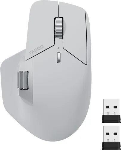 Vista 16 de Rapoo MT760Mini Ratón Inalámbrico Bluetooth - Bluetooth 5.0 y 2.4GHz Conexión Multi-Modo, Compatible con 4 Dispositivos, Tecnología M+ Cross Gris