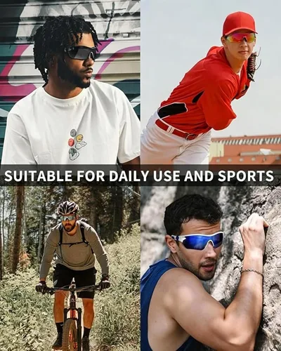 Vista 2 de Gafas de sol deportivas polarizadas para hombres y mujeres, jóvenes, béisbol, correr, pesca, tenis, golf, ciclismo, conducción, motor TAC UV400 TR90