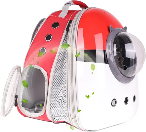 Vista 13 de Mochila expandible para gatos, mochila para gatos, gatitos y cachorros pequeños, mochila de burbujas aprobada por aerolíneas, cápsula espacial Azul
