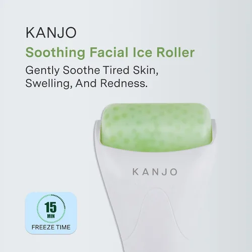 Vista 2 de Kanjo Rodillo de hielo para alivio de la migraña de la cara y los ojos, para aliviar la migraña, rodillo facial de hielo, para el cuidado de la piel