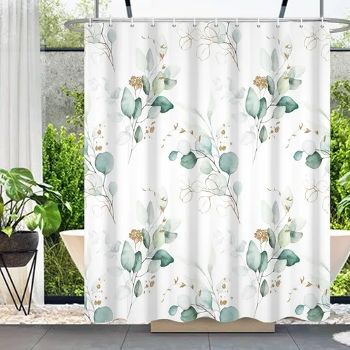 Vista 28 de Cortina de Ducha Floral Bohemia Negra Flores de Mediados de Siglo Botánica Moderna Elegante Estética Cortina de Ducha para Decoración de Baño