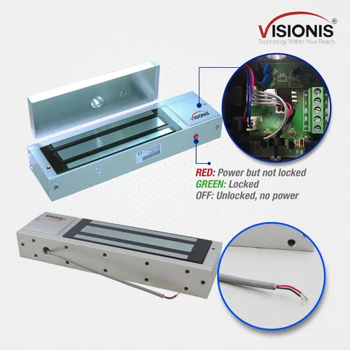 Vista 3 de Interior 1200LBS 1,102.3 lbs Holding Force Outswinging Cerradura de puerta electromagnética con sensor LED para sistema de control de acceso