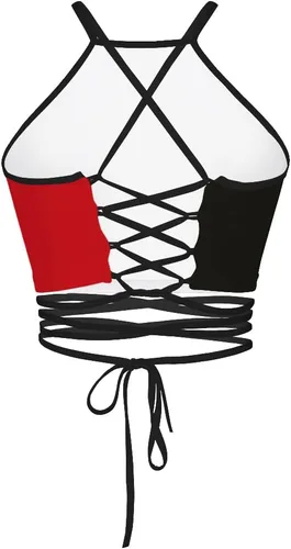 Vista 2 de Sister Amy Chaleco de tirantes para mujer con cuello halter cruzado y hueco bohemio
