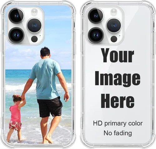 Vista 26 de Funda personalizada para iPhone, funda transparente de TPU suave a prueba de golpes, diseño de tus propias fundas de teléfono compatibles con Apple