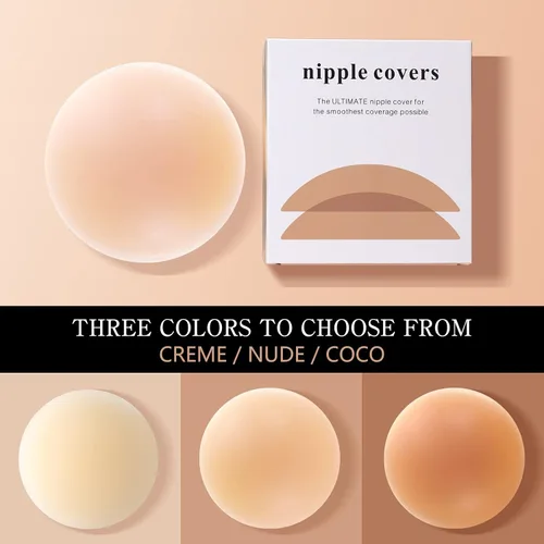 Vista 2 de Nipple Covers for Women Reusable, Adhesive Silicone Pasties Nipple Covers, Ultra-Thin Sticky Breast Petals