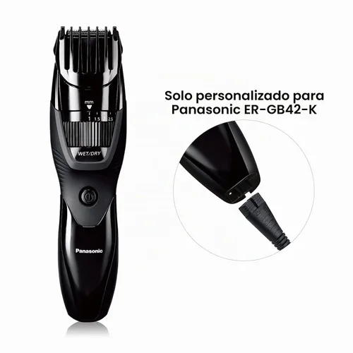 Vista 2 de Cargador de repuesto para afeitadora Panasonic ER-GB42-K, cable de carga para recortadora de barba, con cepillo de limpieza